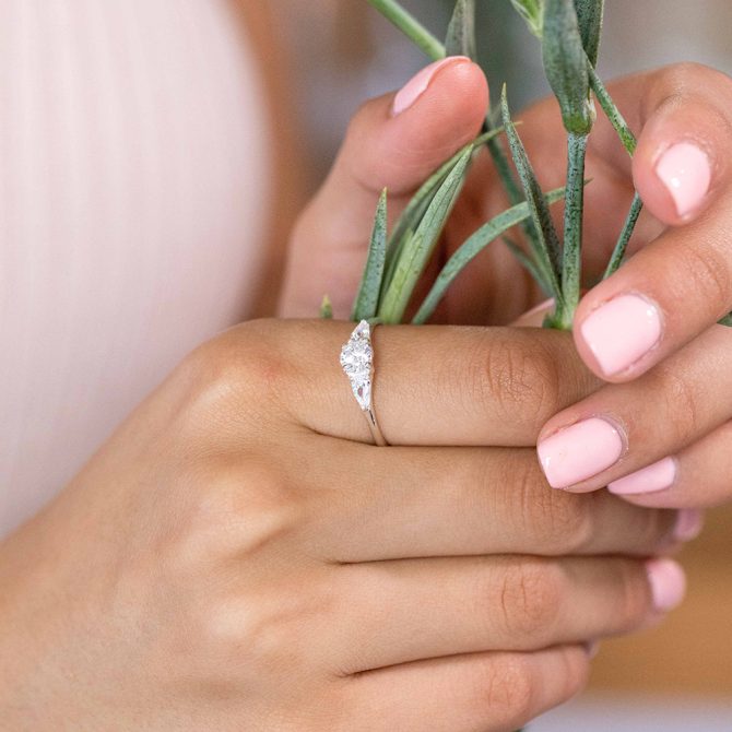 Sterling Silver Zirconia Trilogy Ring