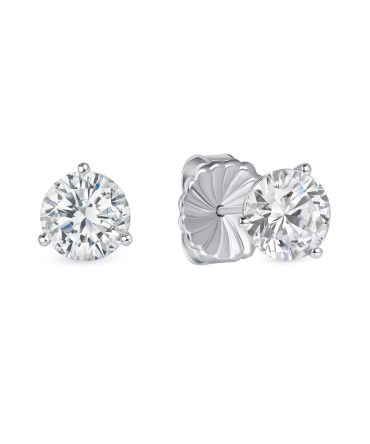 Lab Grown Round Diamond Studs 14K