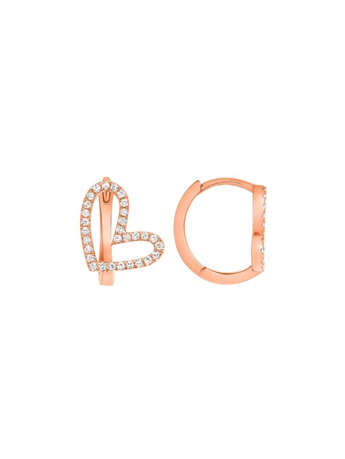 Hailey Heart Huggie Earrings 14K