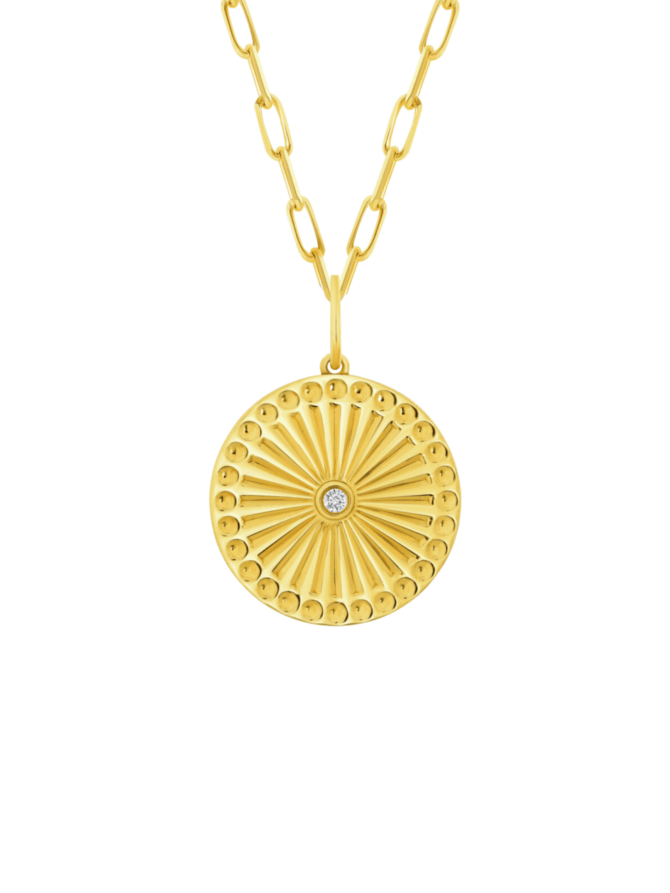 Sunny Diamond Pendant Necklace 14K