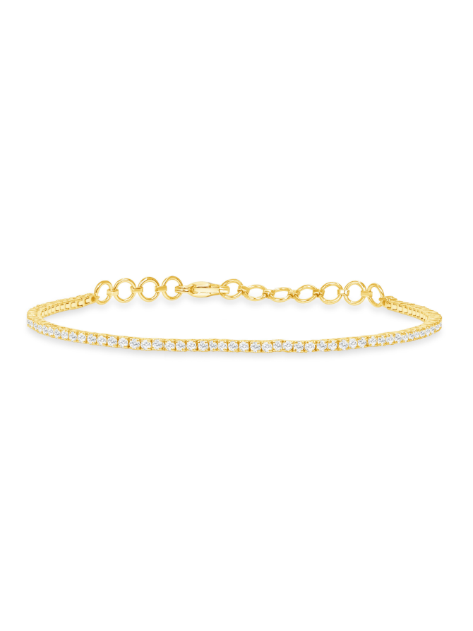 Simple Diamond Tennis Bracelet 14K