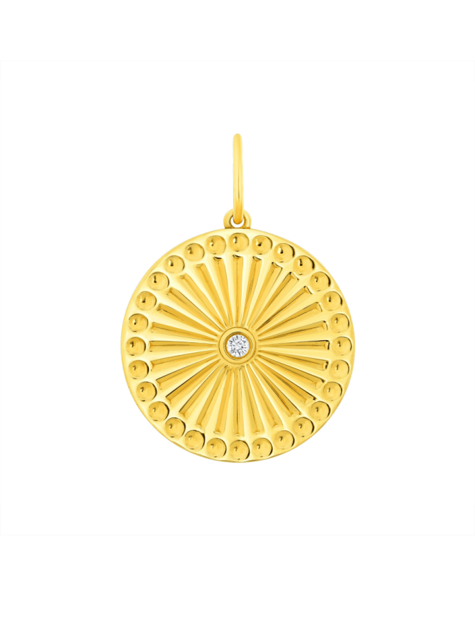 Sunny Diamond Pendant Necklace 14K